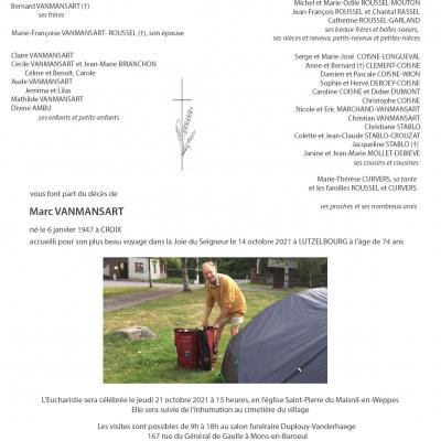 Faire part de Marc Vanmansart