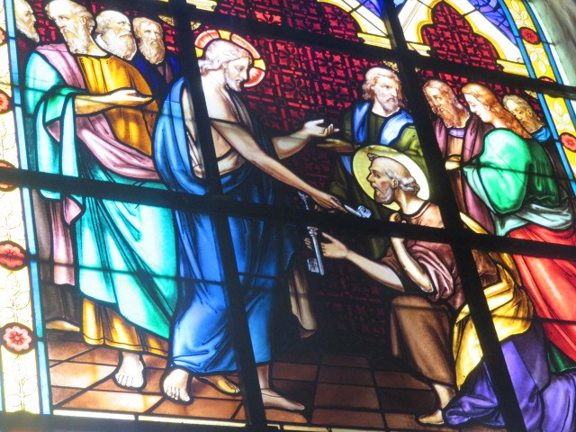 Marche à Santes du 26 janvier 2021 - détail vitrail église St Pierre